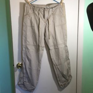 Tan pants and cuffed bottoms